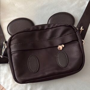 Black Crossbody Bag with Disney Mickey Ears
